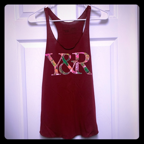 NWOT Soft Y&R Racerback Tank Top w/ Floral Design - Picture 1 of 5
